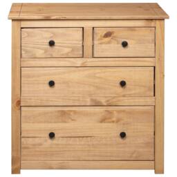Berkfield Home Sideboard 80x40x83 cm Pinewood Panama Range in Brown - Size: 80 x 40 x 83 cm - thumbnail 6