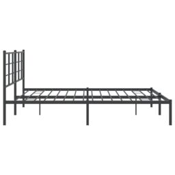 Berkfield Home Metal Bed Frame without Mattress with Headboard Black 183x213cm - Size: 183x213 cm - thumbnail 6
