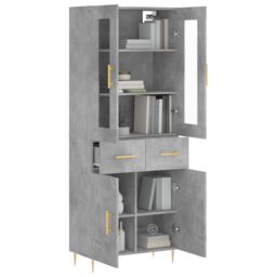 Berkfield Home Highboard Concrete Grey 69.5x34x180 cm Engineered Wood - thumbnail 3