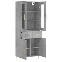 Berkfield Home Highboard Concrete Grey 69.5x34x180 cm Engineered Wood - thumbnail 4