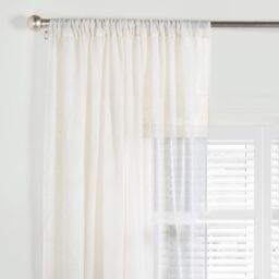 OHS Linen Look Voile Curtains 2 Panels Net Rod Slot Top Pair in Natural - Size: 140 cm width x 220 cm drop - thumbnail 2