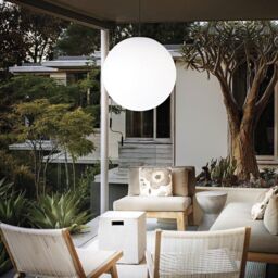 Netlighting Sole 1 Light Large Outdoor Globe Ceiling Pendant Light White IP44 E27 - thumbnail 2
