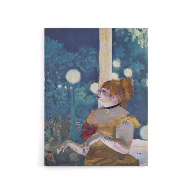 "Artery8 Cafe Concert Song of the Dog Edgar Degas Vintage Canvas Wall Art in Blue - Size: W18"" x H24""" - image 1
