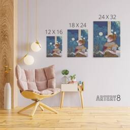 "Artery8 Cafe Concert Song of the Dog Edgar Degas Vintage Canvas Wall Art in Blue - Size: W18"" x H24""" - thumbnail 4