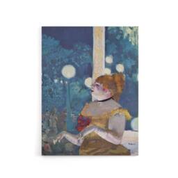 "Artery8 Cafe Concert Song of the Dog Edgar Degas Vintage Canvas Wall Art in Blue - Size: W18"" x H24""" - thumbnail 1