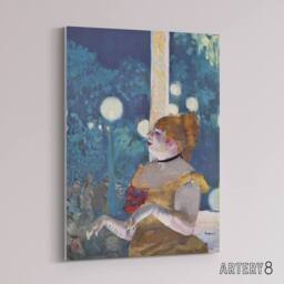 "Artery8 Cafe Concert Song of the Dog Edgar Degas Vintage Canvas Wall Art in Blue - Size: W18"" x H24""" - thumbnail 2