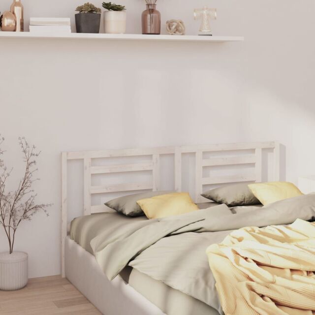 Berkfield Home Bed Headboard White 186x4x100 cm Solid Pine Wood - Size: 186 x 4 x 100 cm - image 1