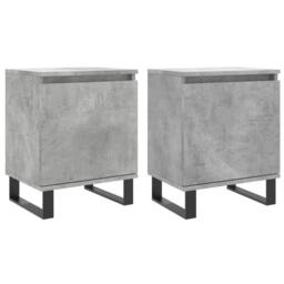 Berkfield Home Elegant Bedside Cabinets 2 pcs Concrete Grey 40x30x50 cm Engineer - Size: 40 x 30 x 50 cm - thumbnail 3