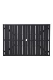H&O Direct Metal Slatted Outdoor Garden Coffee Table in Black - thumbnail 5