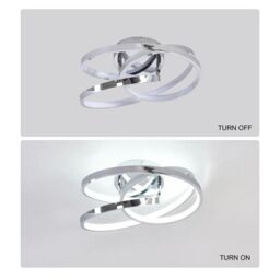 Garwarm 1 - Light 30cm Unique/Statement Geometric LED Semi Flush Mount in Silver - thumbnail 9