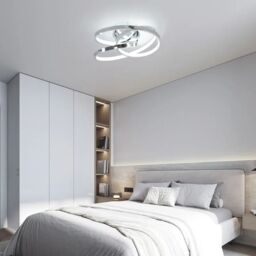 Garwarm 1 - Light 30cm Unique/Statement Geometric LED Semi Flush Mount in Silver - thumbnail 5