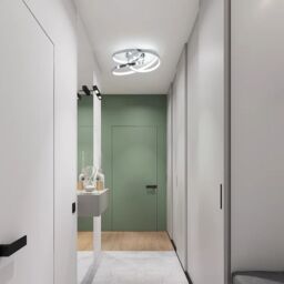 Garwarm 1 - Light 30cm Unique/Statement Geometric LED Semi Flush Mount in Silver - thumbnail 3