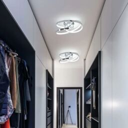 Garwarm 1 - Light 30cm Unique/Statement Geometric LED Semi Flush Mount in Silver - thumbnail 4