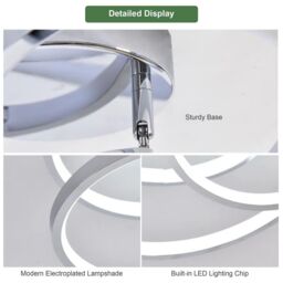 Garwarm 1 - Light 30cm Unique/Statement Geometric LED Semi Flush Mount in Silver - thumbnail 7
