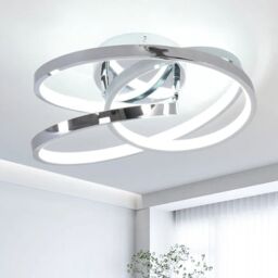 Garwarm 1 - Light 30cm Unique/Statement Geometric LED Semi Flush Mount in Silver - thumbnail 1