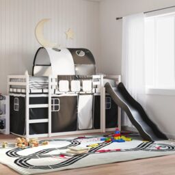 Berkfield Home Bunk Bed without Mattress with Slide White & Black 90x200 cm