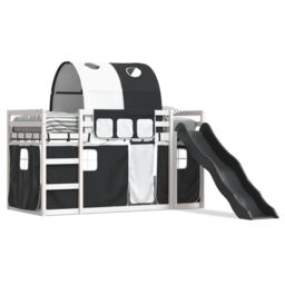 Berkfield Home Bunk Bed without Mattress with Slide White & Black 90x200 cm - thumbnail 2