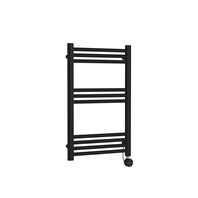 Balterley Electric Round Towel Rail 800x500 - Matt Black - image 1