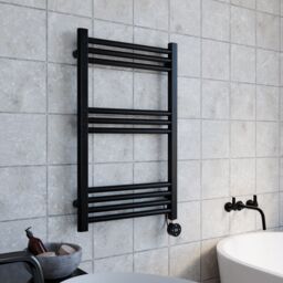 Balterley Electric Round Towel Rail 800x500 - Matt Black - thumbnail 3