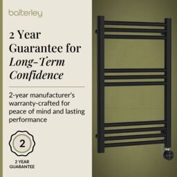 Balterley Electric Round Towel Rail 800x500 - Matt Black - thumbnail 6