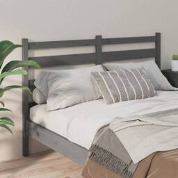Berkfield Home Beautiful Bed Headboard Grey 146x4x100 cm Solid Wood Pine - Size: 146 x 4 x 100 cm - thumbnail 1