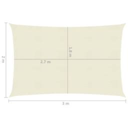 Berkfield Home Sunshade Sail 160 g/m ² Cream 2x3 m HDPE in Beige - thumbnail 6