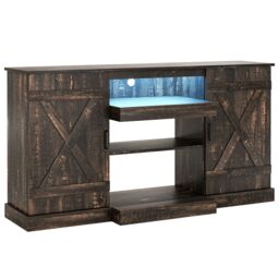 "Costway TV Cabinet for TVs up to 68"" 59"" Media Console Table in Brown" - thumbnail 5