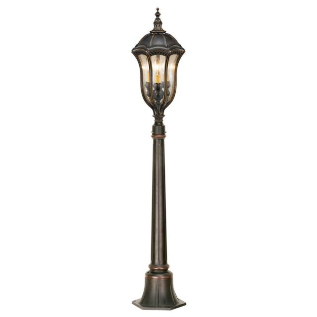 Loops Outdoor IP44 3 Bulb Bollard Lamp Post Style Walnut LED E14 60W