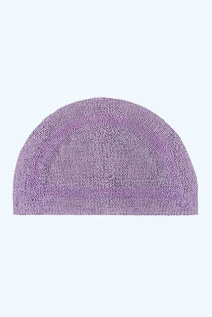 Homescapes Luxury Semi Circle Bath Mat Reversible 1600GSM 100% Cotton, 50 x 80cm in Lilac - Size: 50 x 80 cm - image 1