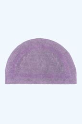 Homescapes Luxury Semi Circle Bath Mat Reversible 1600GSM 100% Cotton, 50 x 80cm in Lilac - Size: 50 x 80 cm