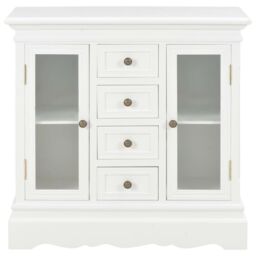 Berkfield Home Sideboard White 70x28x70 cm Solid Pine Wood - Size: 70 x 28 x 70 cm - thumbnail 2