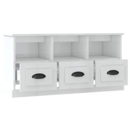 Berkfield Home TV Cabinet High Gloss White 100x35x50 cm Engineered Wood - Size: 100 x 35 x 50 cm - thumbnail 7