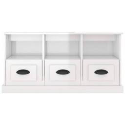 Berkfield Home TV Cabinet High Gloss White 100x35x50 cm Engineered Wood - Size: 100 x 35 x 50 cm - thumbnail 6