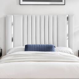 UK Bed Furniture Valencia Gas Lift Storage Upholstered Bed with 48 Inch Headboard in White - Size: Single - thumbnail 2
