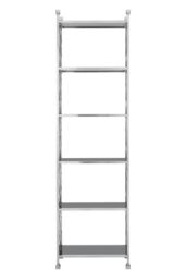 Orsina Monochromatic Silver Tiles Design Bookshelf, Silver Finish Bookshelf With Lattice Pattern, Tall Shelving Unit - thumbnail 1