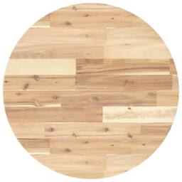 Berkfield Home Table Top Round √ò60x4 cm Solid Wood Acacia in Brown - Size: 60x4 cm - thumbnail 1