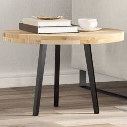 Berkfield Home Table Top Round √ò60x4 cm Solid Wood Acacia in Brown - Size: 60x4 cm - thumbnail 2