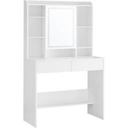 VASAGLE LED Vanity Desk 3 Light Modes Adjustable Brightness Mirror in White - thumbnail 7