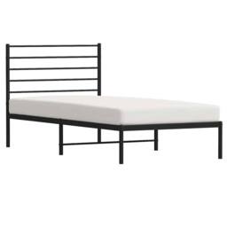 Berkfield Home Metal Bed Frame with Headboard Black 75x190 cm Small Single - thumbnail 5