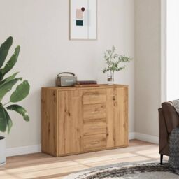 Berkfield Home Sideboard Artisan Oak 88x30x64 cm Engineered Wood in Brown - Size: 88 x 30 x 64 cm - thumbnail 3