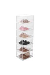 Living and Home 6-Tier Transparent Foldable Shoe Storage Box Dust-proof Shoe Rack in Clear - thumbnail 3