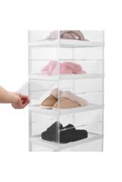 Living and Home 6-Tier Transparent Foldable Shoe Storage Box Dust-proof Shoe Rack in Clear - thumbnail 2