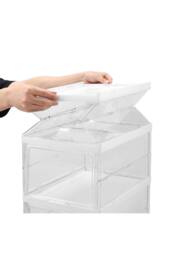 Living and Home 6-Tier Transparent Foldable Shoe Storage Box Dust-proof Shoe Rack in Clear - thumbnail 4