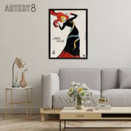 "Artery8 Toulouse Lautrec Can Can Dancer Jane Avril Framed Canvas Wall Art Print - Size: W12"" x H16""" - thumbnail 3