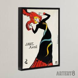 "Artery8 Toulouse Lautrec Can Can Dancer Jane Avril Framed Canvas Wall Art Print - Size: W12"" x H16""" - thumbnail 2