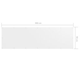 Berkfield Home Balcony Screen White 90x300 cm Oxford Fabric - thumbnail 5