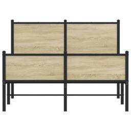 Berkfield Home Metal Bed Frame without Mattress Sonoma Oak 120x200 cm in Light Oak - Size: Small Double - thumbnail 5