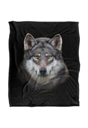 JQ Licensing En Grey Wolf Head Silky Touch Super Soft Throw Blanket 152 X 127 cm in White