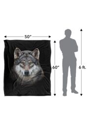 JQ Licensing En Grey Wolf Head Silky Touch Super Soft Throw Blanket 152 X 127 cm in White - thumbnail 5