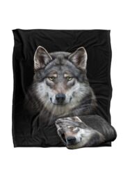 JQ Licensing En Grey Wolf Head Silky Touch Super Soft Throw Blanket 152 X 127 cm in White - thumbnail 2